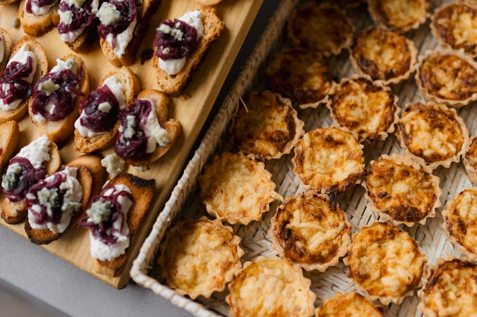 Tray of gourmet appetizers being served